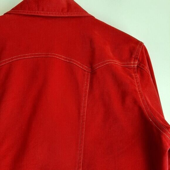 NORTHERN REFLECTIONS Classic Button Down Jean Jacket Red Sz M - Picture 8 of 10